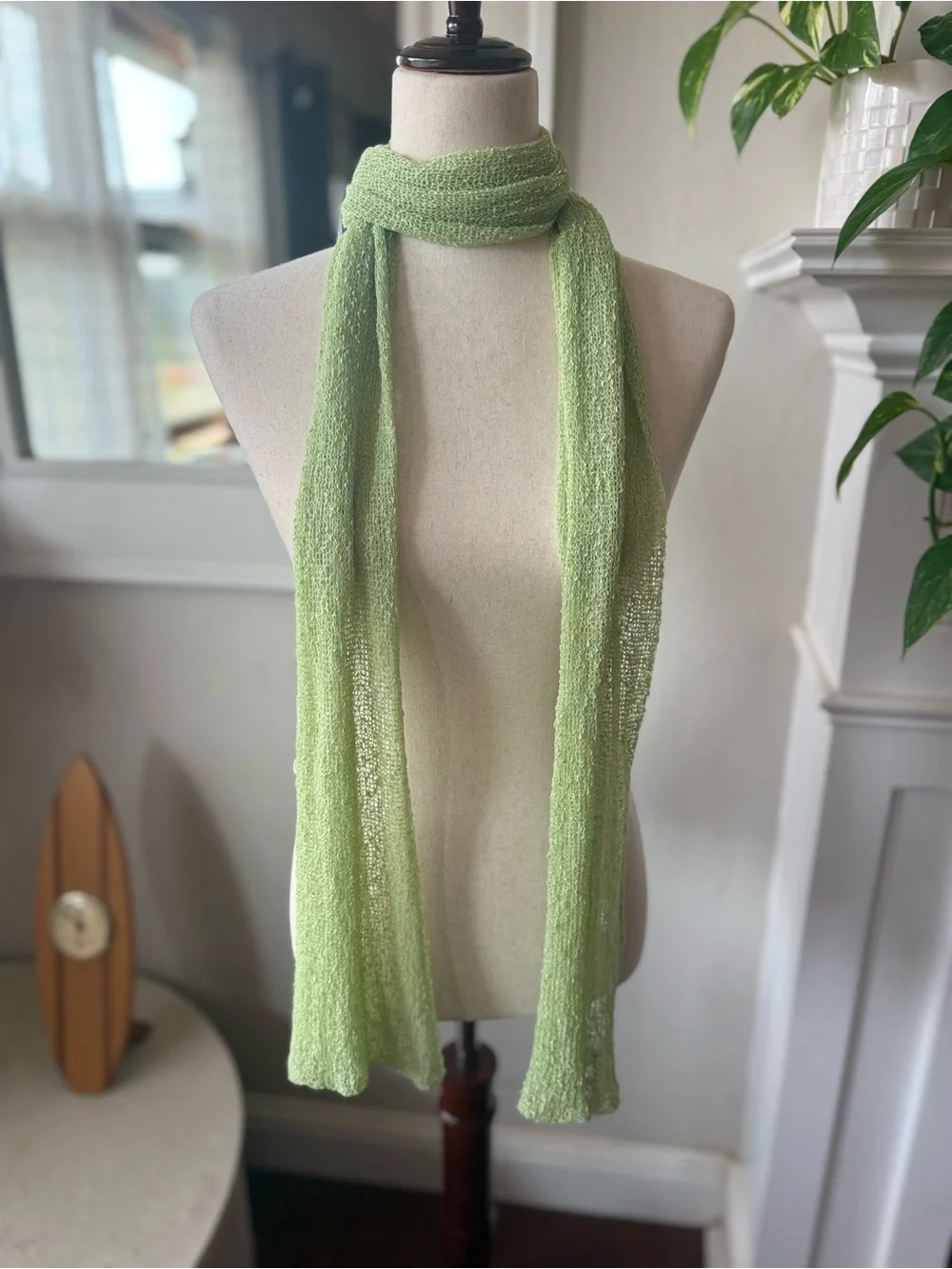 Light Green Lightweight Women's Scarf - Unbranded